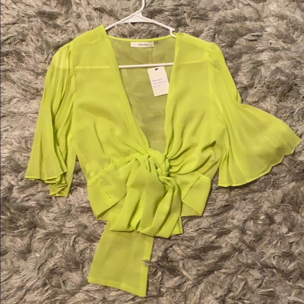 Sheer neon yellow top